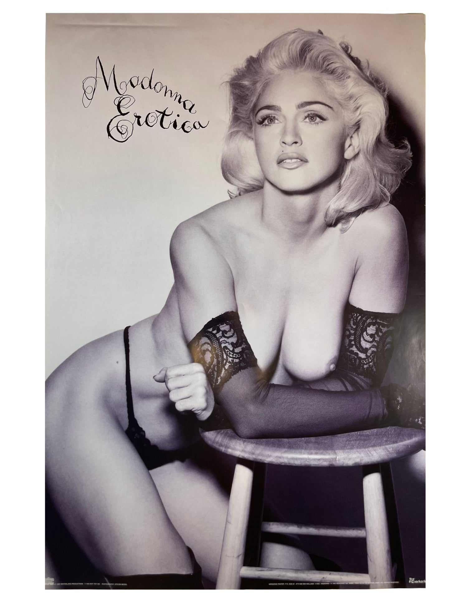 Madonna Erotica Vintage Black & White Poster - Original Collectible 1992 Music Memorabilia