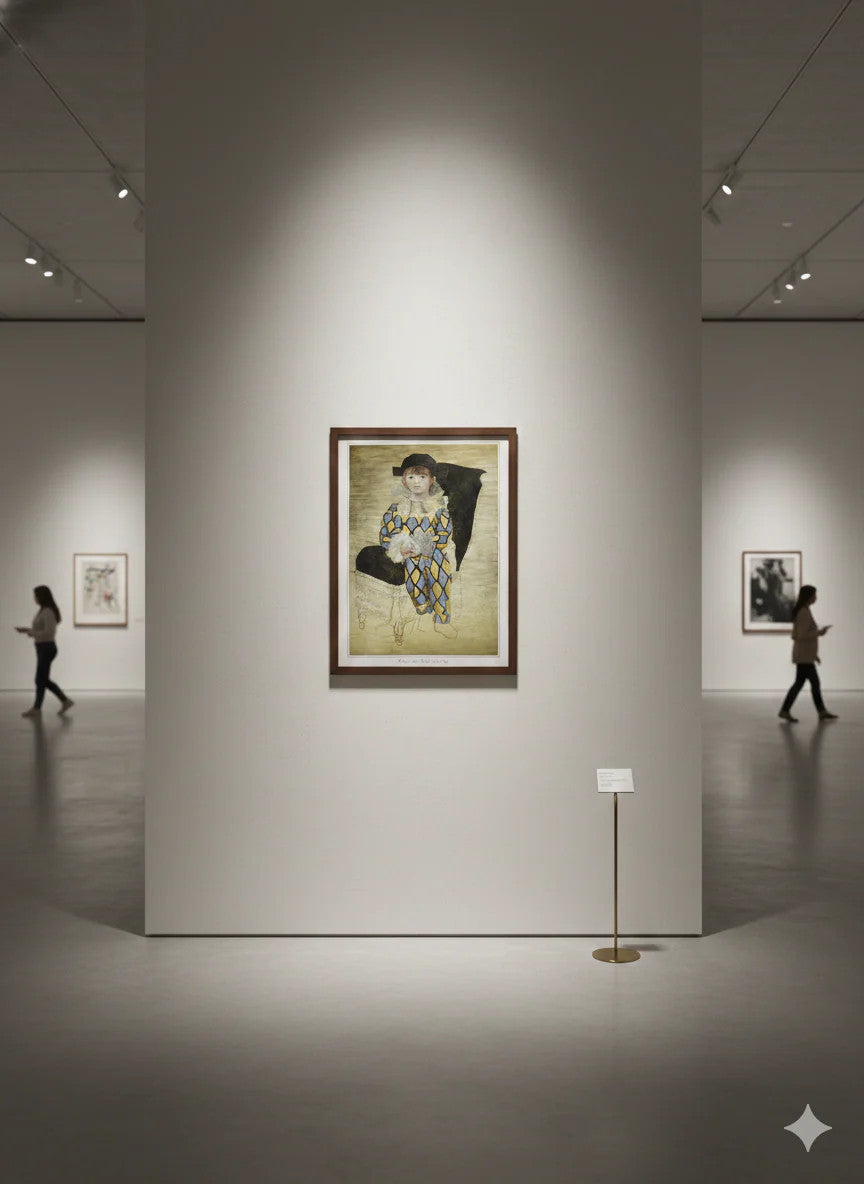 Paul in Arlequin by Pablo Picasso