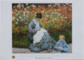 Claude Monet - Camille Monet and a Child in the Artist's Garden in Argenteuil (27.5 in x 19.75 in)