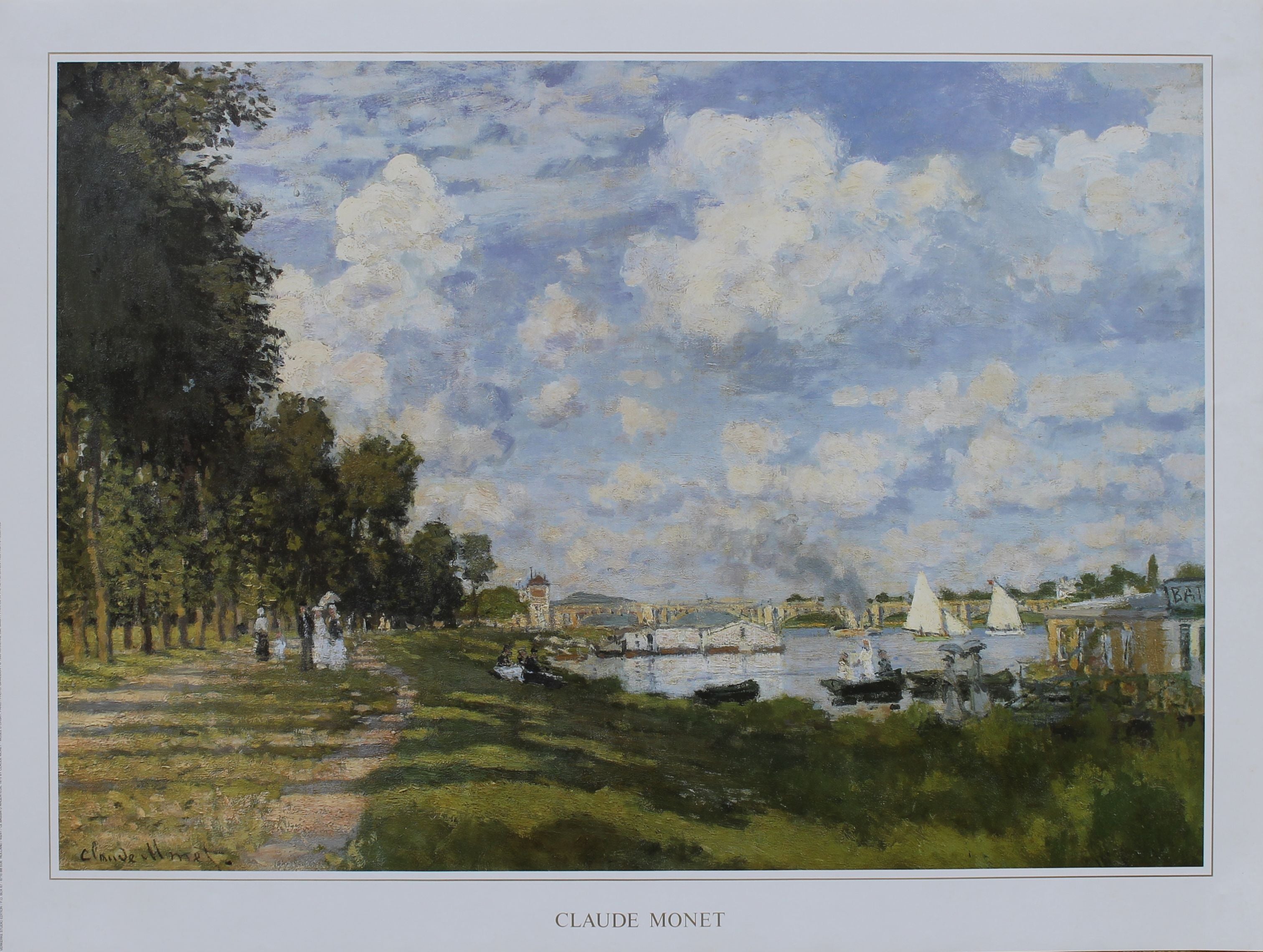 Claude Monet - Le Bassin D'Argenteiul (31.5 in  x 23.5 in)