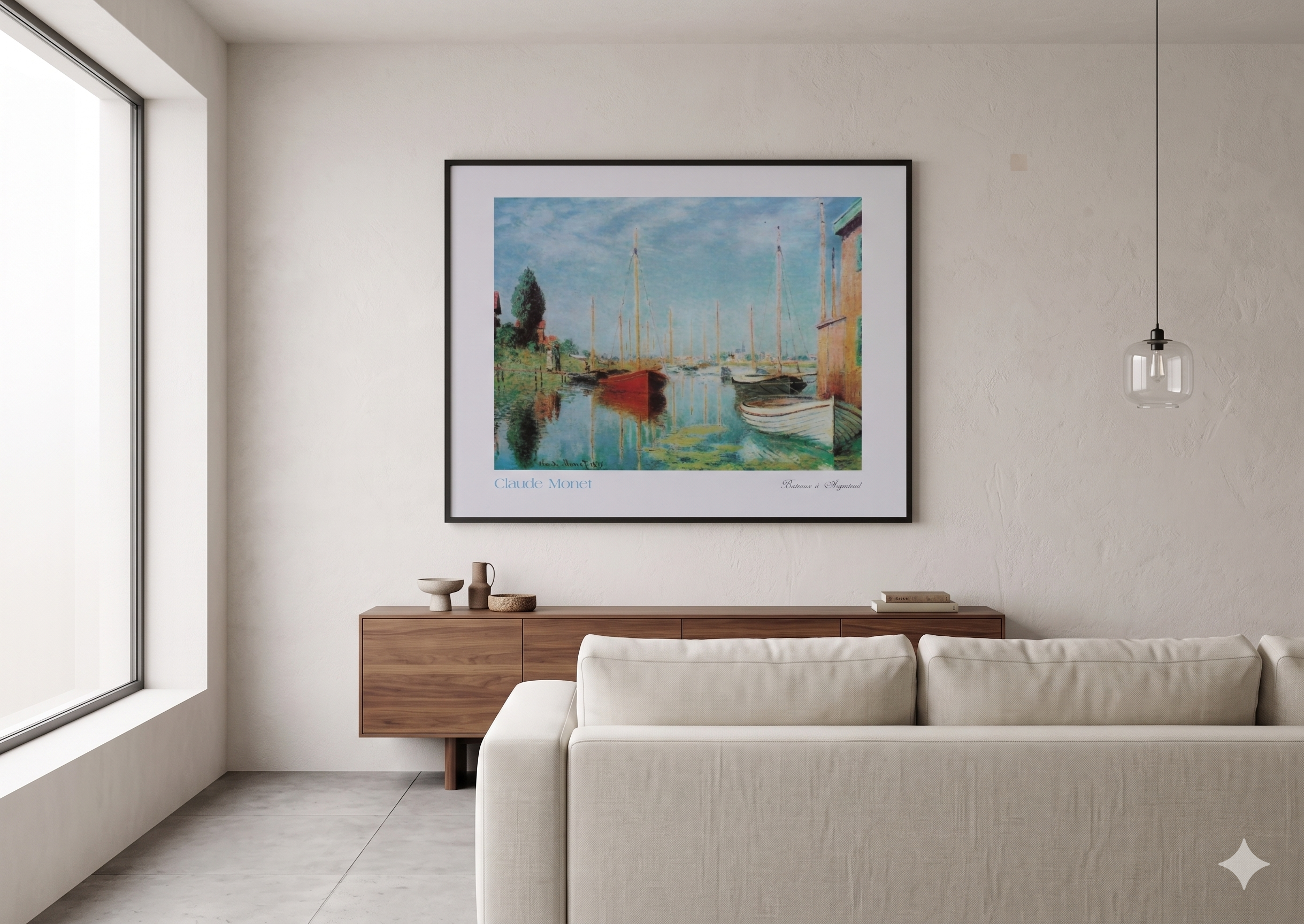 Claude Monet - Bateaux a Argenteuil (27.5 in x 19.5 in)