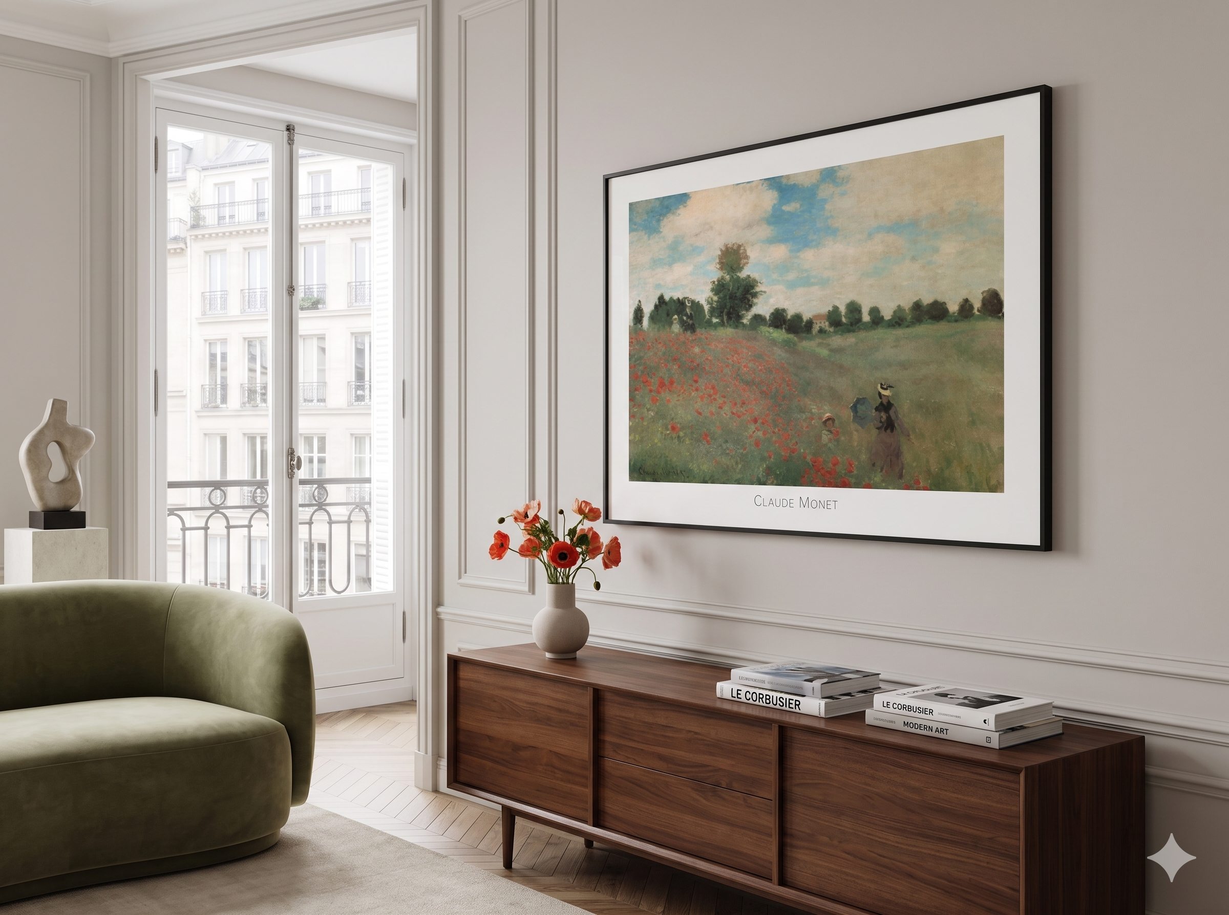 Claude Monet - Poppy Field (31.5 in x 23.5 in)