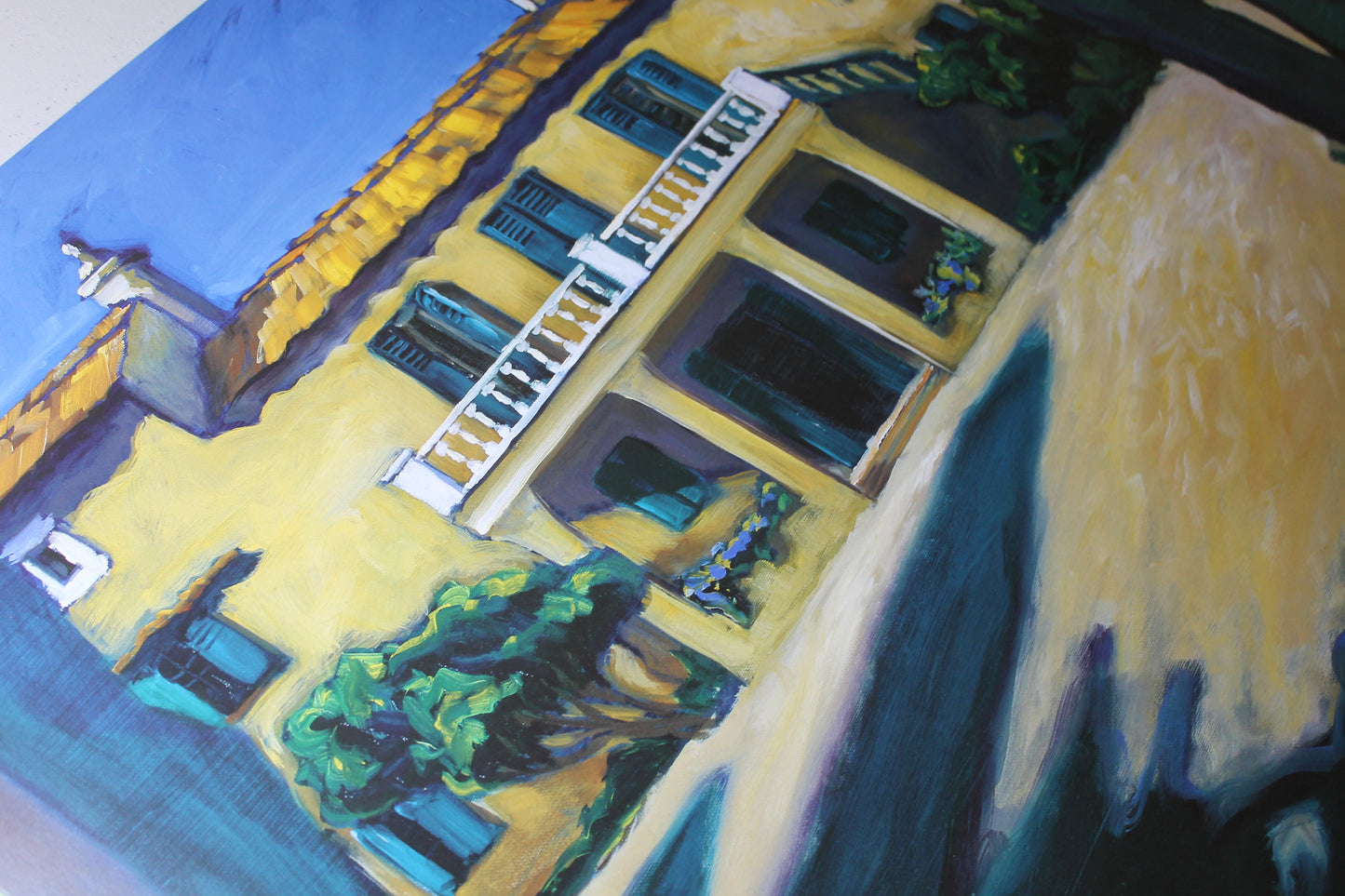 Gerard Rhuland - Villa mit Palmen (33 in x 23.5)