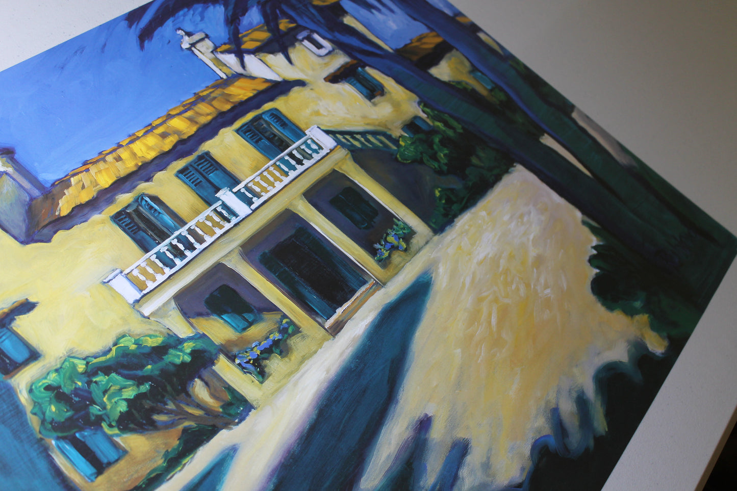 Gerard Rhuland - Villa mit Palmen (33 in x 23.5)