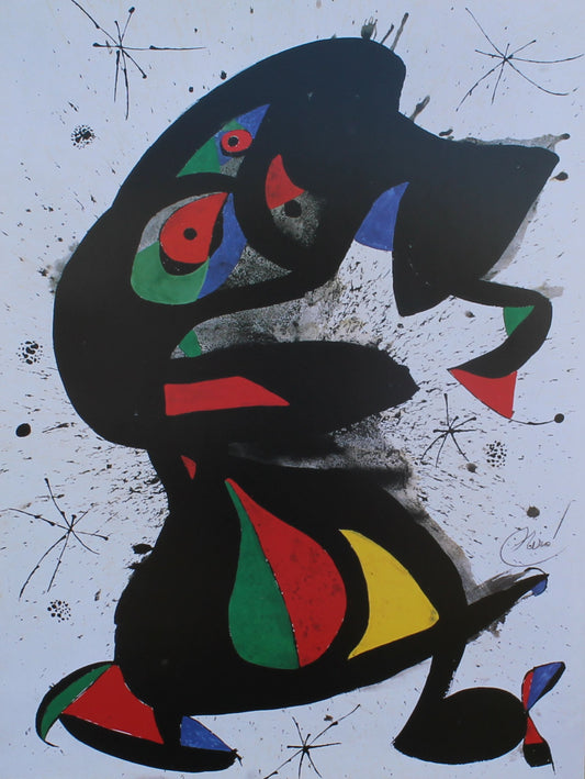 Joan Miro - Aufrechte figur (23.5 in x 31.25)