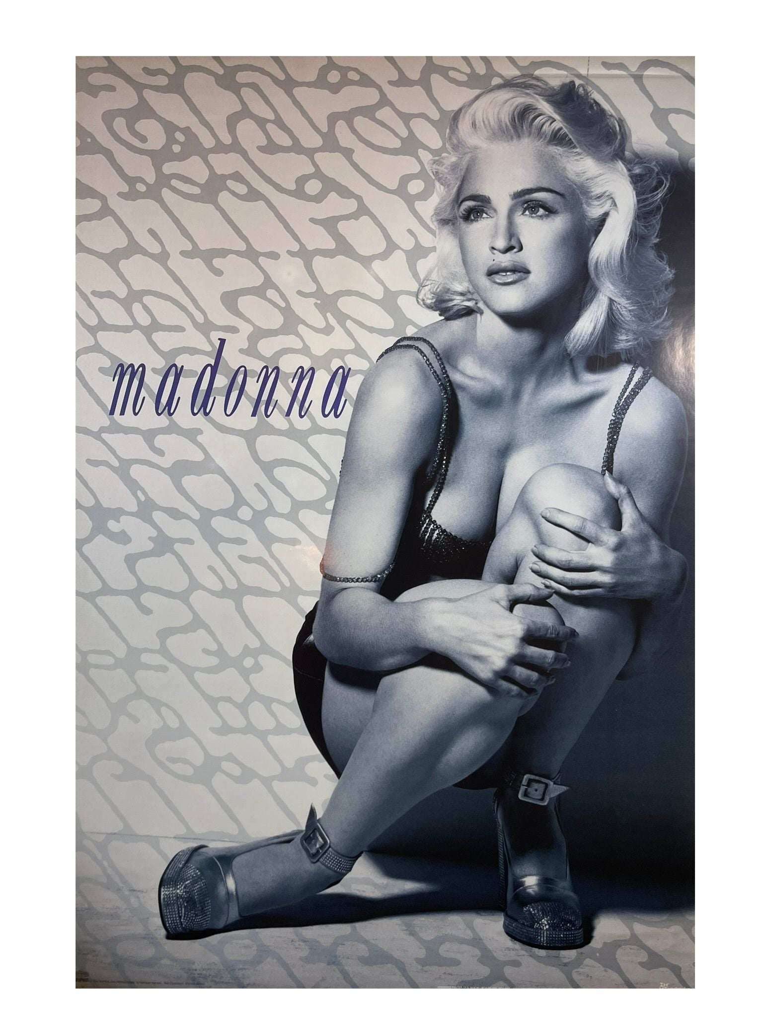 Vintage Madonna Monochrome Portrait Poster – Iconic 90s Pop Culture Art (60 cm x 92 cm)