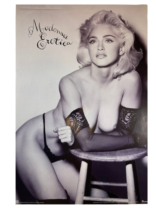 Madonna Erotica Vintage Black & White Poster - Original Collectible 1992 Music Memorabilia