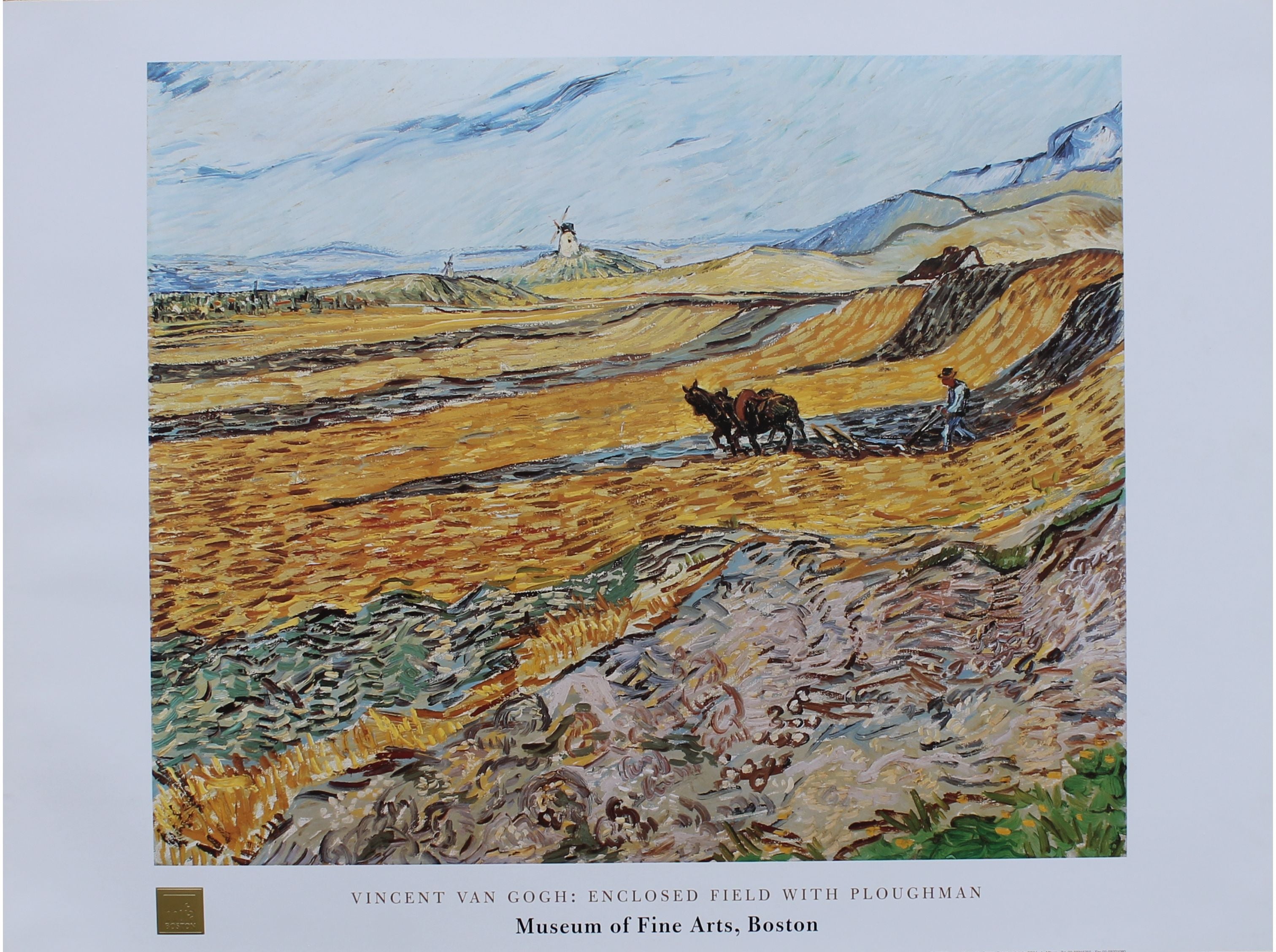 Vincent Van Gogh - Enclosed Field with Ploughman (31.5 in x 23.5 in)