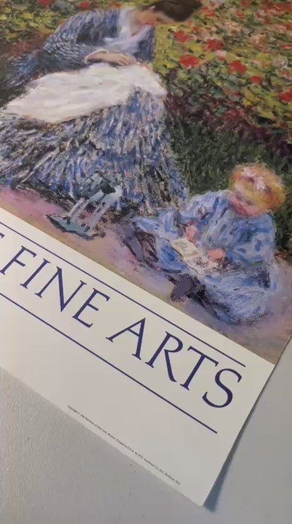 Claude Monet - Camille Monet and a Child in the Artist's Garden in Argenteuil (27.5 in x 19.75 in)